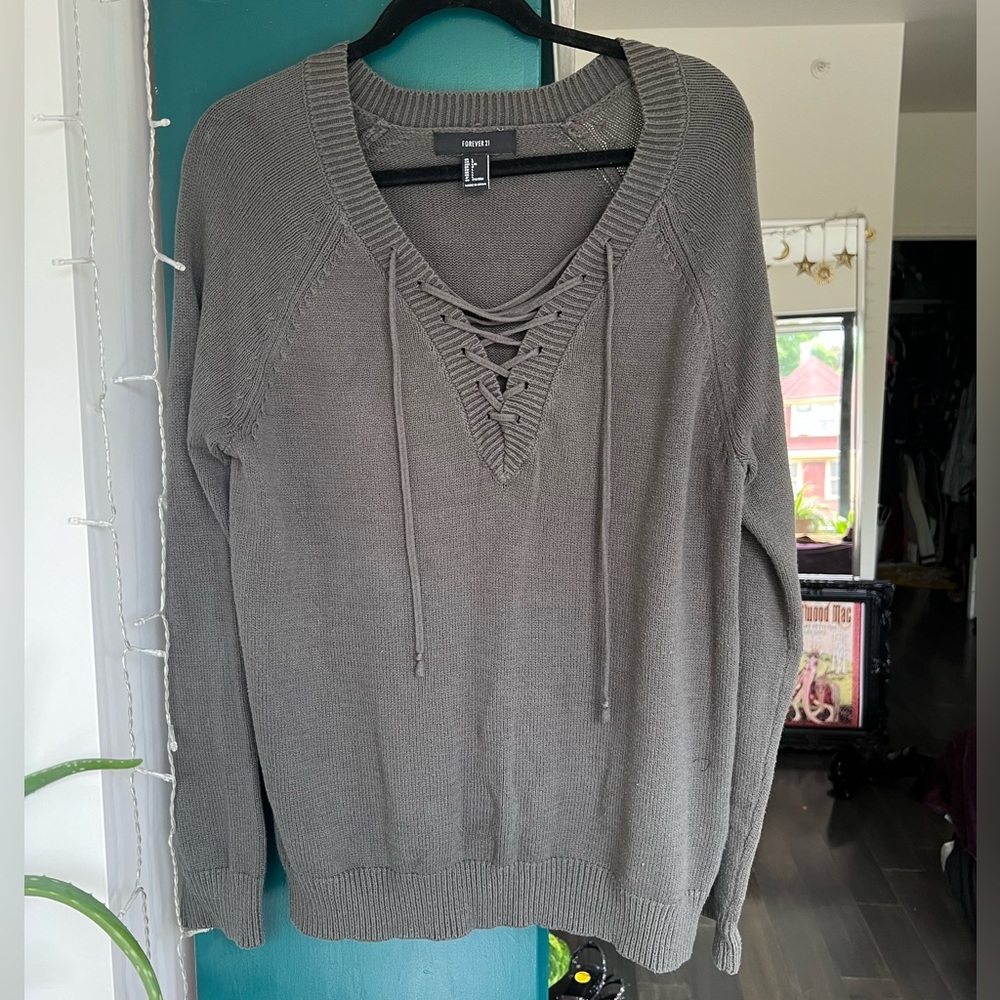 Army green sweater